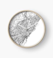 Barcelona Weiße Karte Uhr