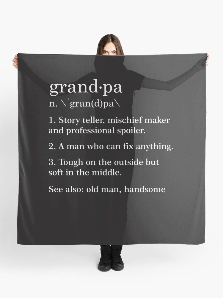 Grandpa Definition Funny Meaning Grandfather Gift Scarf By