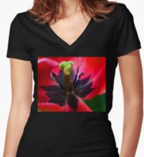 Close up ............ Women's Fitted V-Neck T-Shirt