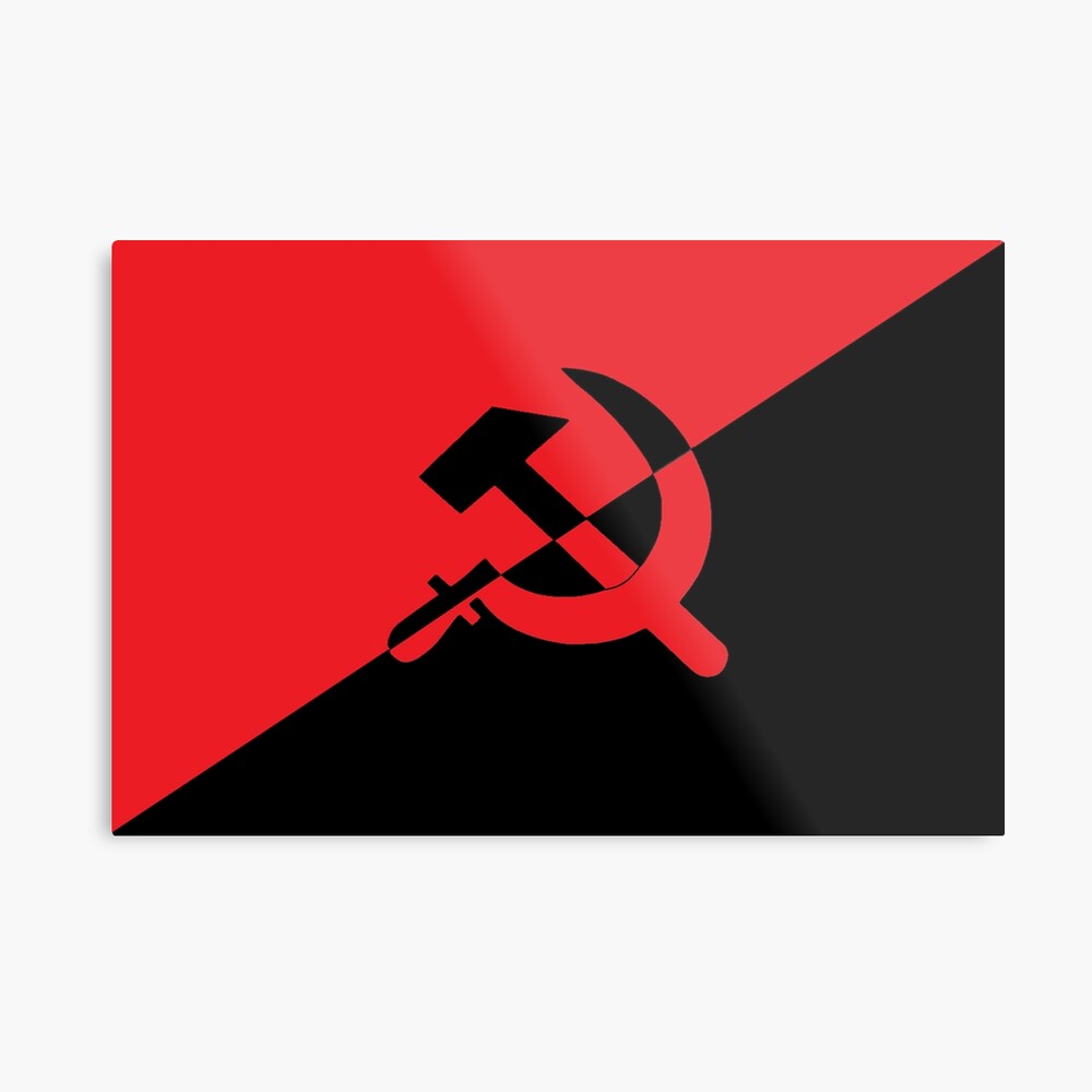 Anarcho Communism Flag Metal Print By Dru Redbubble