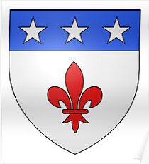 French France Coat of Arms 1477 Blason de la ville de Beaulieu lès Loches Poster