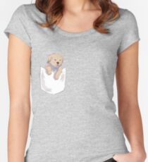 fish the dog - pocket blep Women's Fitted Scoop T-Shirt