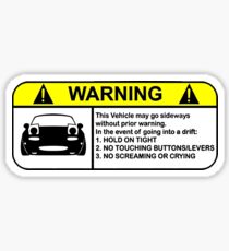MX5 Drift Warning Sticker