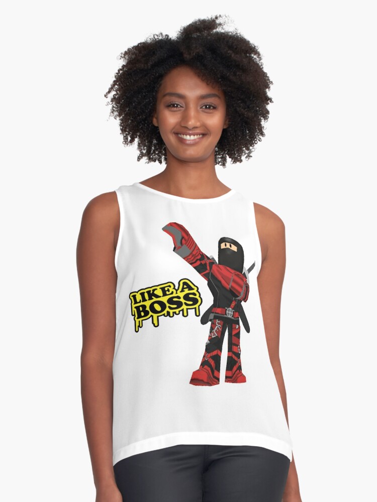 Roblox Sleeveless Top By Sunce74 Redbubble - white hoodie wblack laces roblox