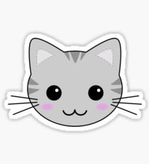 Cute Kawaii Grey Tabby Cat Sticker