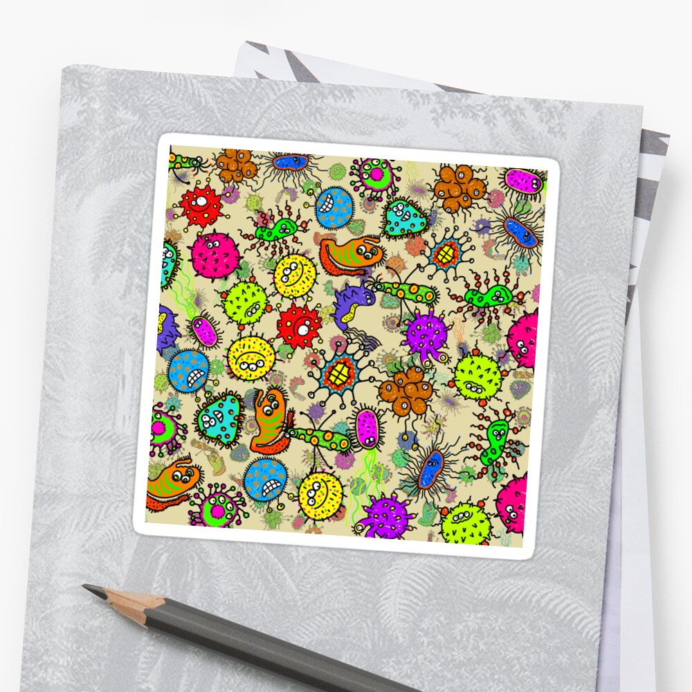 "Doodle Germs" Sticker by Prawny Redbubble