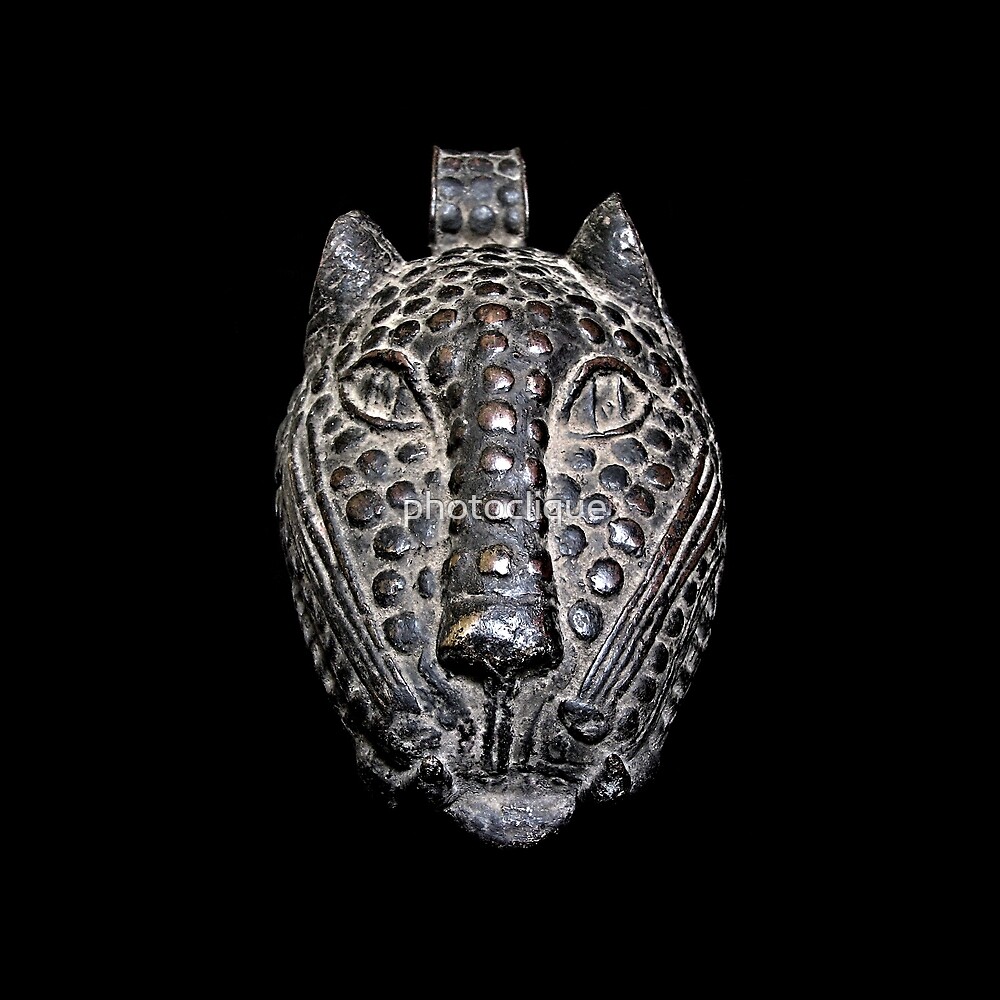 "Benin Bronze Leopard Head " by photoclique Redbubble