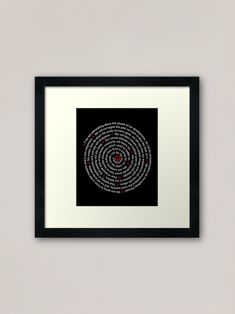 Alternate view of The 12 Promises Alcoholic Anonymous Advocacy Framed Art Print