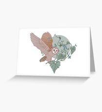 Moon Barn Owl Greeting Card