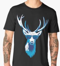 Cool Blue Stag Buck with Sunglasses Men's Premium T-Shirt
