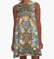 William Morris Strawberry Thief Design 1883 A-Line Dress