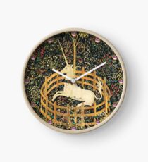 UNICORN AND GOTHIC FANTASY FLOWERS,FLORAL MOTIFS Clock