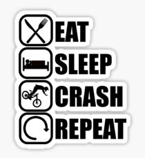 Eat Sleep Crash Repeat Sticker