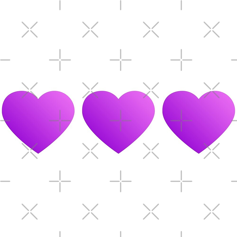"3 purple hearts" by ellalucy Redbubble