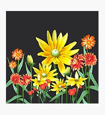 Bright At Midnight Floral Photographic Print