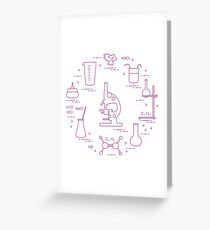 Chemistry scientific, education elements. Greeting Card