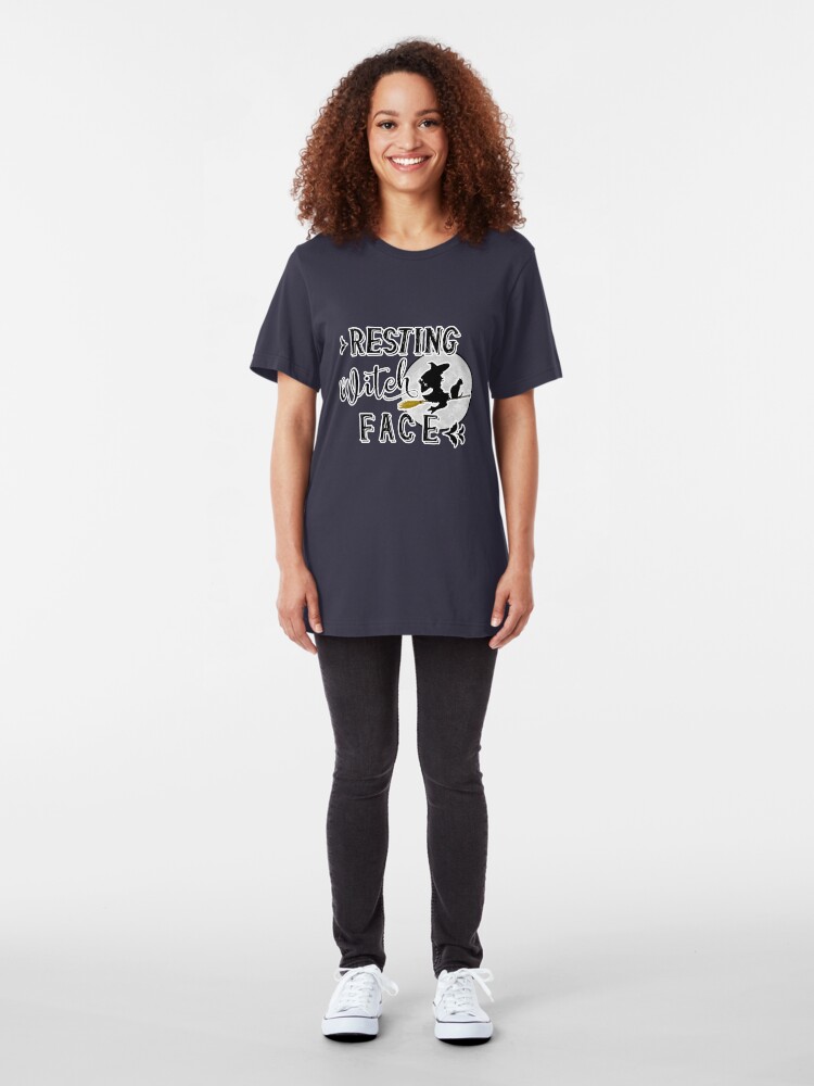 Alternate view of resting witch face Slim Fit T-Shirt