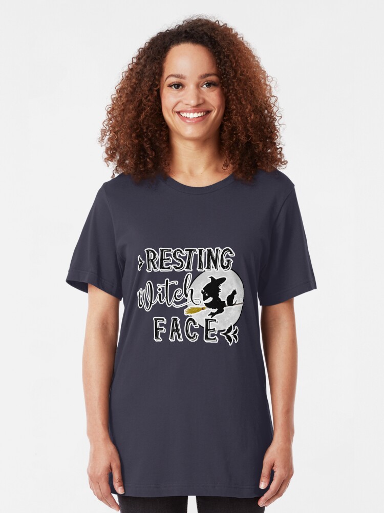 Alternate view of resting witch face Slim Fit T-Shirt
