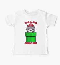 Cat Cute Funny Kawaii Mario Parody Baby Tee