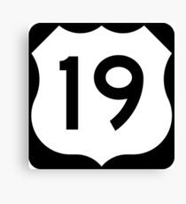 US Highway 19 | United States Highway Shield Sign Canvas Print
