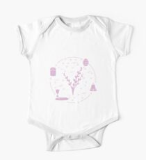 Easter cake, willow branches, bell, bowl, egg. One Piece - Short Sleeve