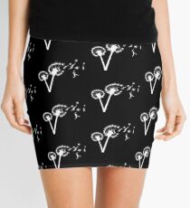 Dandylion Flight - white silhouette Mini Skirt