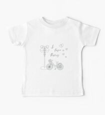 Bicycle, lantern, butterflies. I love Paris. Baby Tee