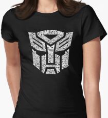 Transformer Autobots White Women's Fitted T-Shirt