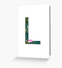L - Tropical Alphabet Series Greeting Card