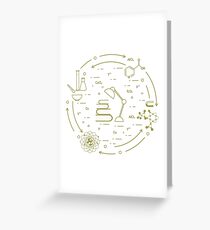 Scientific, education elements. Greeting Card