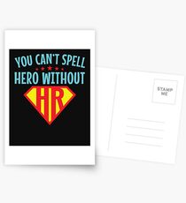 You Can't Spell Hero Without HR Human Resources Postcards