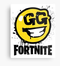 Fortnite Battle Royale GG Good Game Graffiti Spray Smiley Face Shirt Metal Print