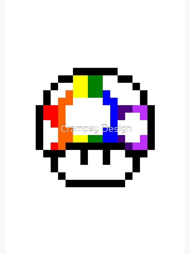 Mushroom Rainbow Pixel Art Spiral Notebook