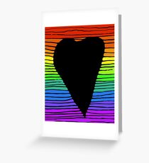 Rainbow black heart Greeting Card