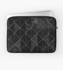 Mermaid scales. Black and white watercolor. Laptop Sleeve