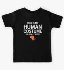 Funny Human Costume Really A Fox T-Shirt Kids Tee