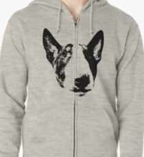 English Bull Terrier Face Zipped Hoodie