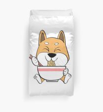 Funny Shiba Inu Kawaii Ramen Duvet Cover