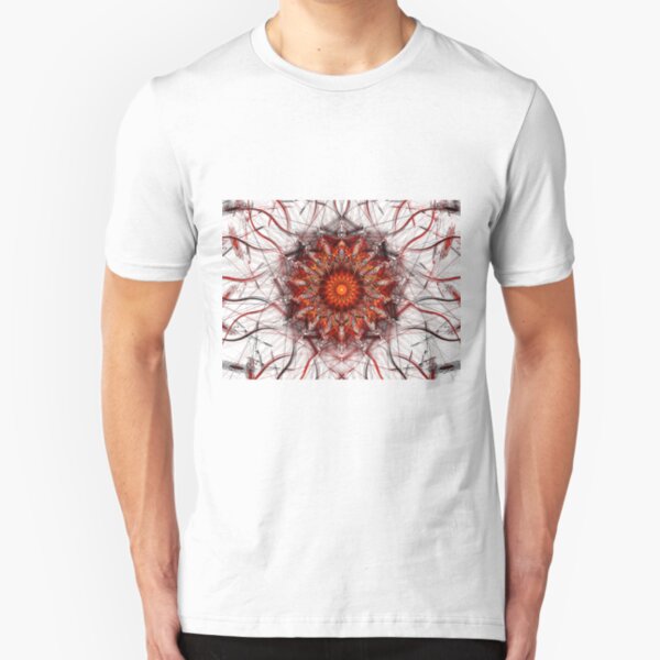 Scorching Sun - Abstract Fractal Artwork Slim Fit T-Shirt