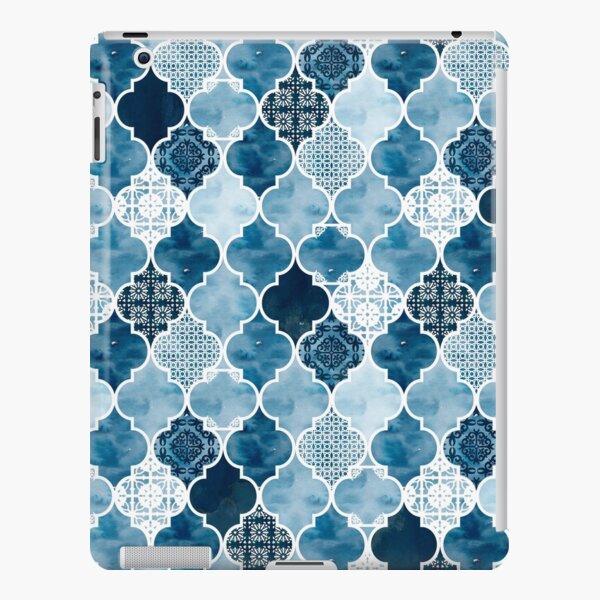 Moroccan trellis in midnight blue iPad Snap Case