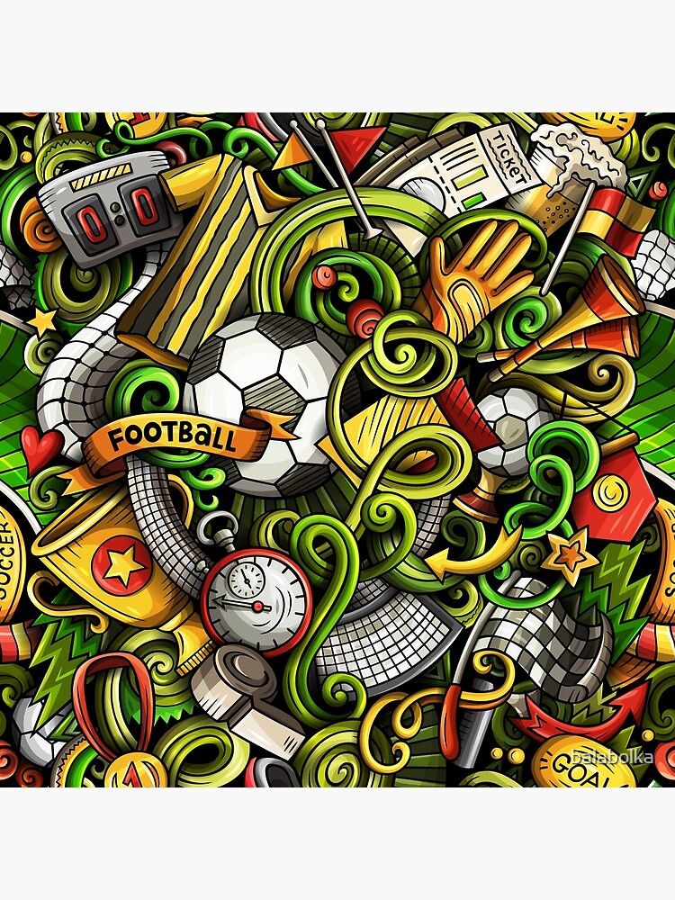 "Soccer Doodle" Canvas Print by balabolka Redbubble