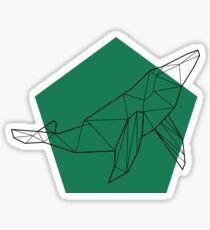 Geometric Green/Blue Whale Sticker