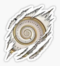 Steampunk Vintage Spiral Clock In Me Sticker