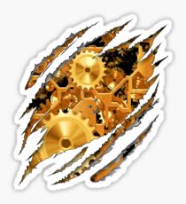 Steampunk Vintage Brass Clockwork Cogs and Wheels In Me Sticker