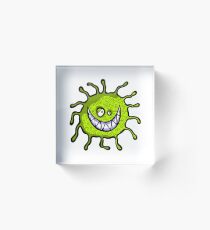 Lime Green Toothy Bacteria Acrylic Block