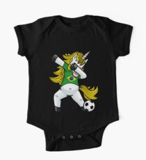 Dabbing Soccer Unicorn Brazil One Piece - Short Sleeve