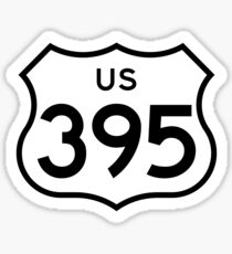 Pegatina US Highway 395 (1961 cutout) | United States Highway Shield Sign