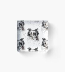 Black and White Sheltie Acrylic Block