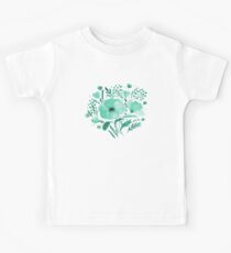Flower bouquet with poppies - aqua Kids Tee