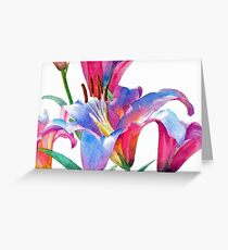 Watercolor Lilies Greeting Card